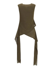Marl mesh tie knot tank top