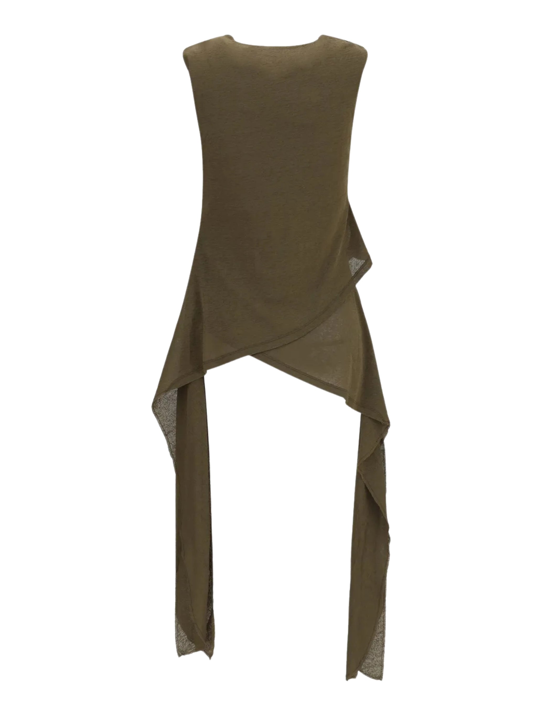 Marl mesh tie knot tank top