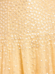 Sunrise sequin strapless cape ballerina dress