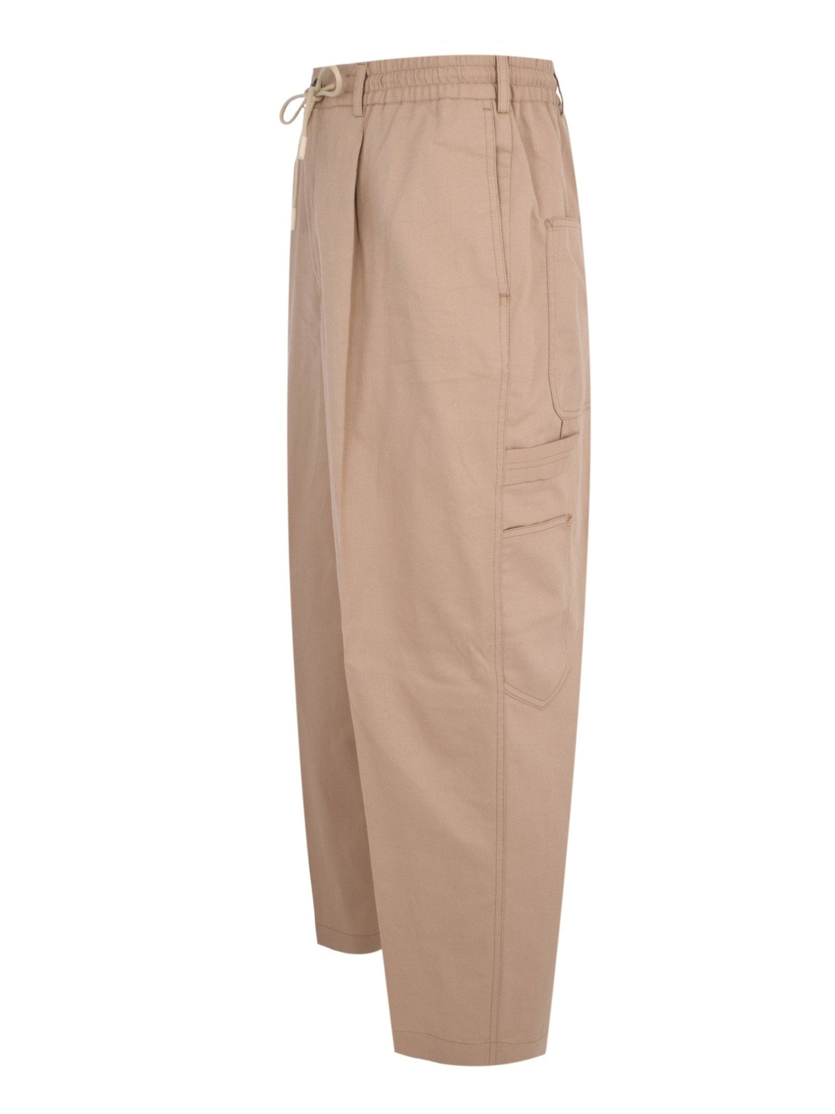 Pantalone wide fatigue flat front diagonal pockets zip 1 pleat fatigue pockets finished b.