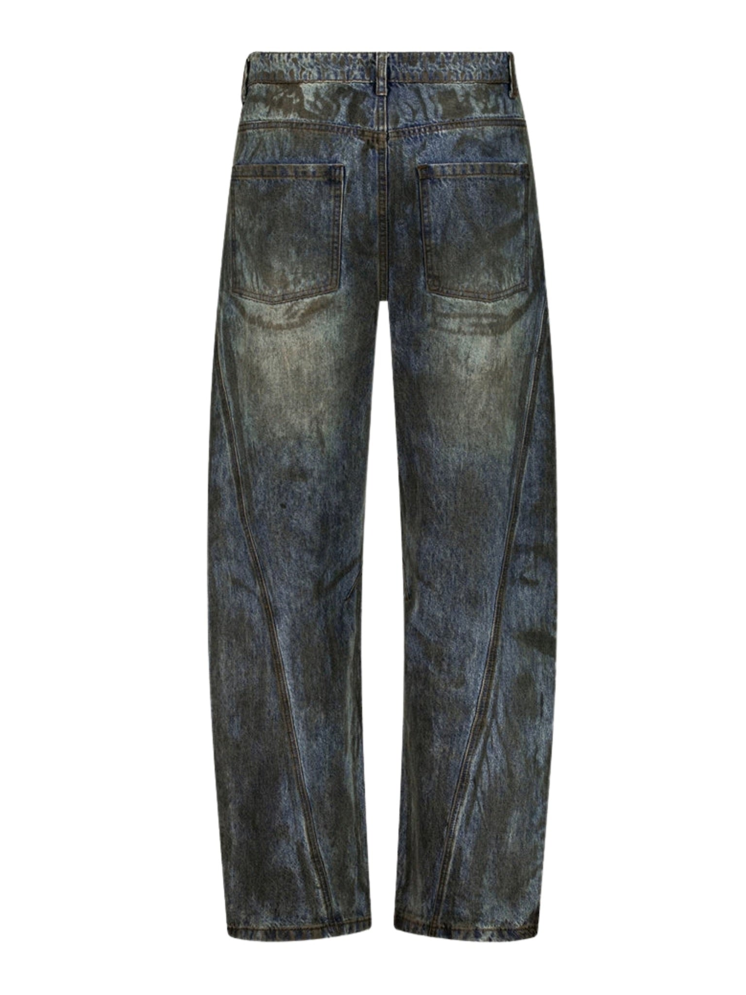 Dirty washed diagonal denim