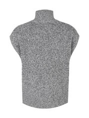 The sleeveless high neck pullover in ink