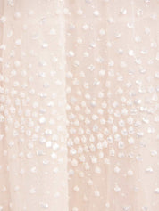 Scallop sequin cape ankle gown