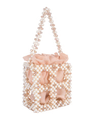 Ivory & champagne tekla bucket bag