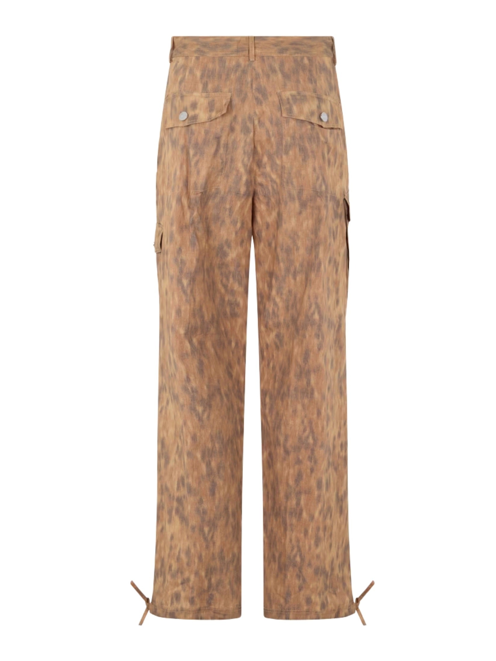 Stretch cotton pocket cargo pants printed