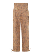 Stretch cotton pocket cargo pants printed