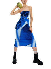 SOPHIE CHERRY PRINT MIDI SKIRT