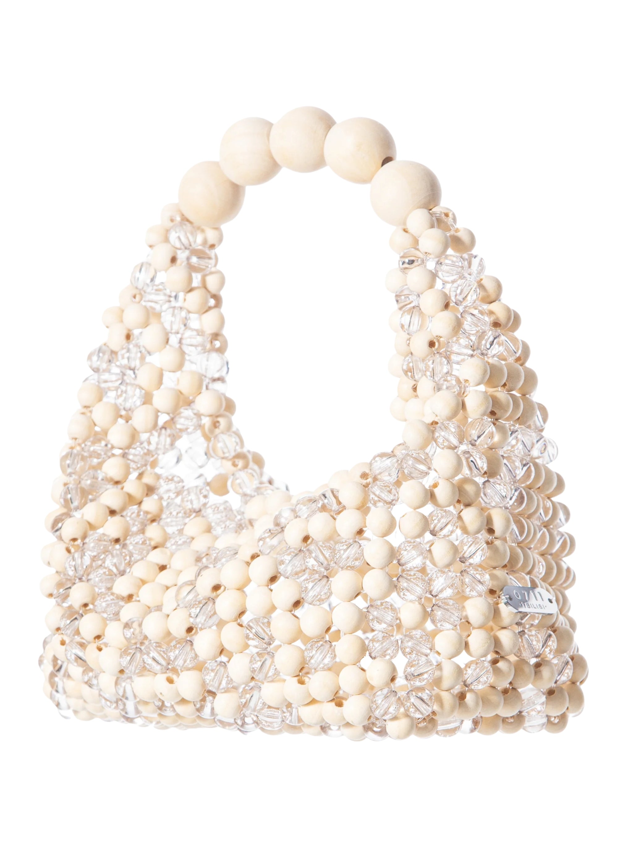 Transparent & beige medium jodie bag