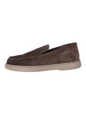 Dark brown suede slip-on shoe