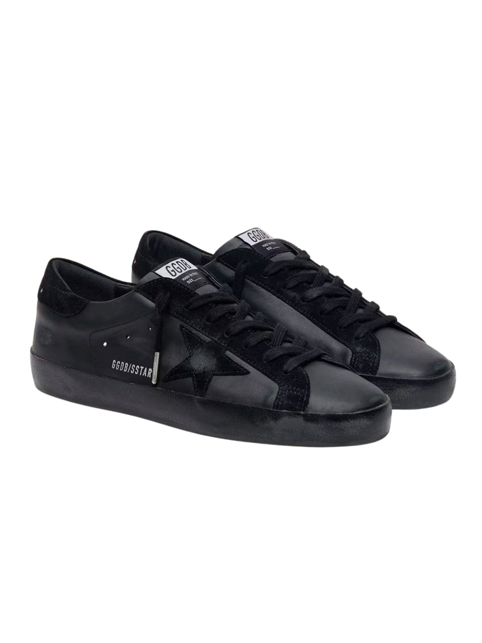 Super-star nappa upper toe and tongue suede star heel and list