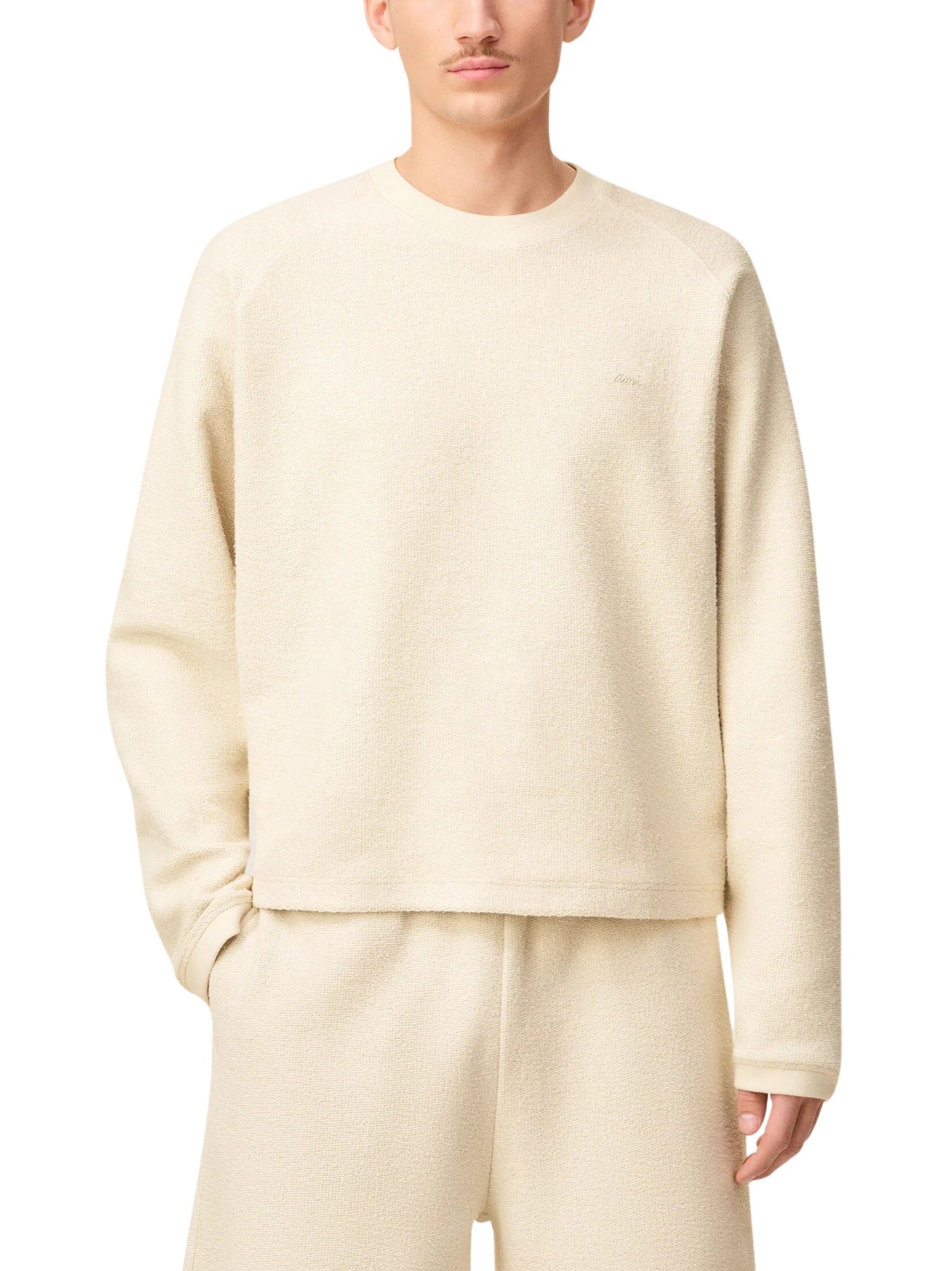 Raglan sleeve crewneck sweatshirt