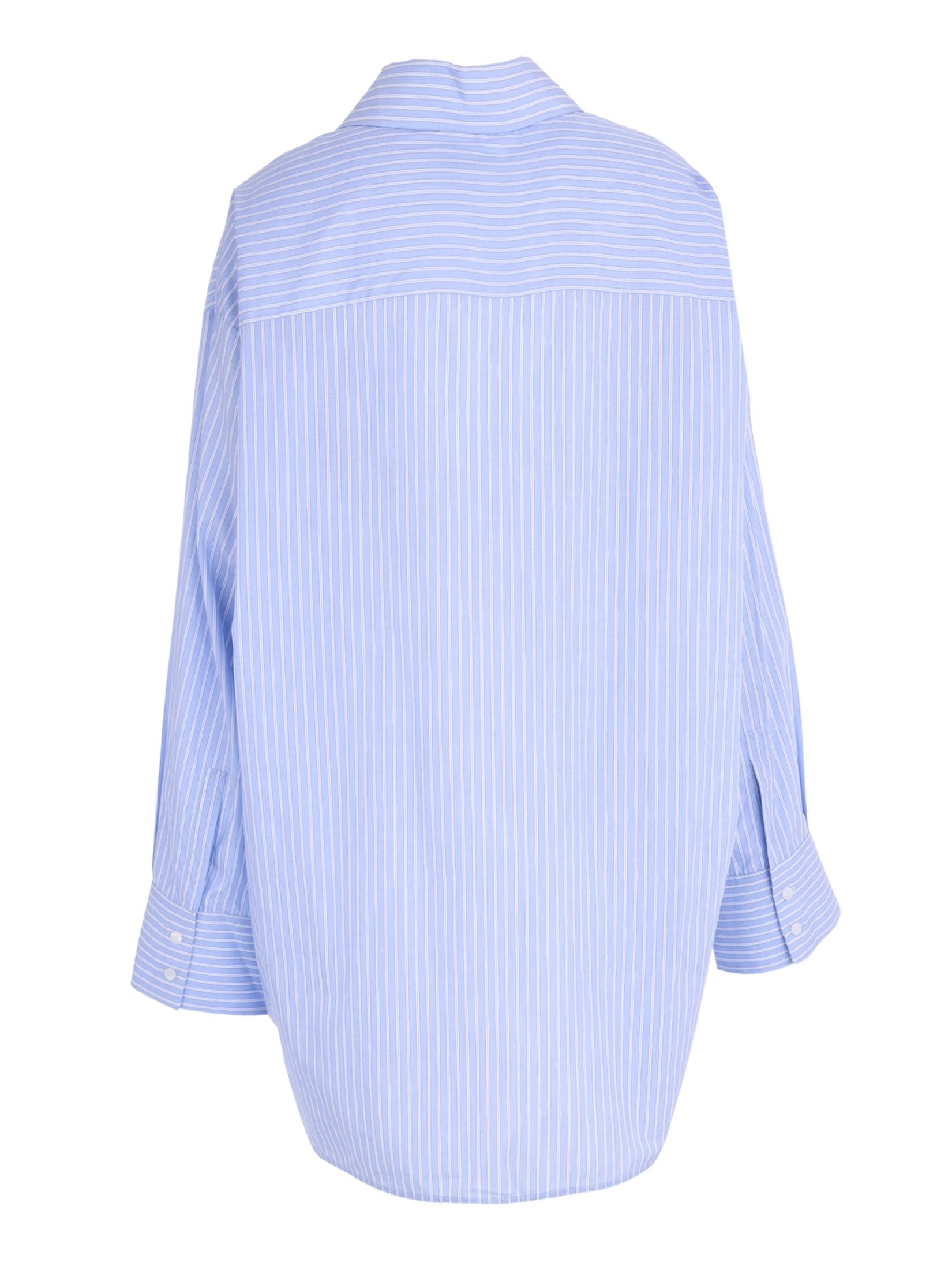 Striped poplin ow shirt