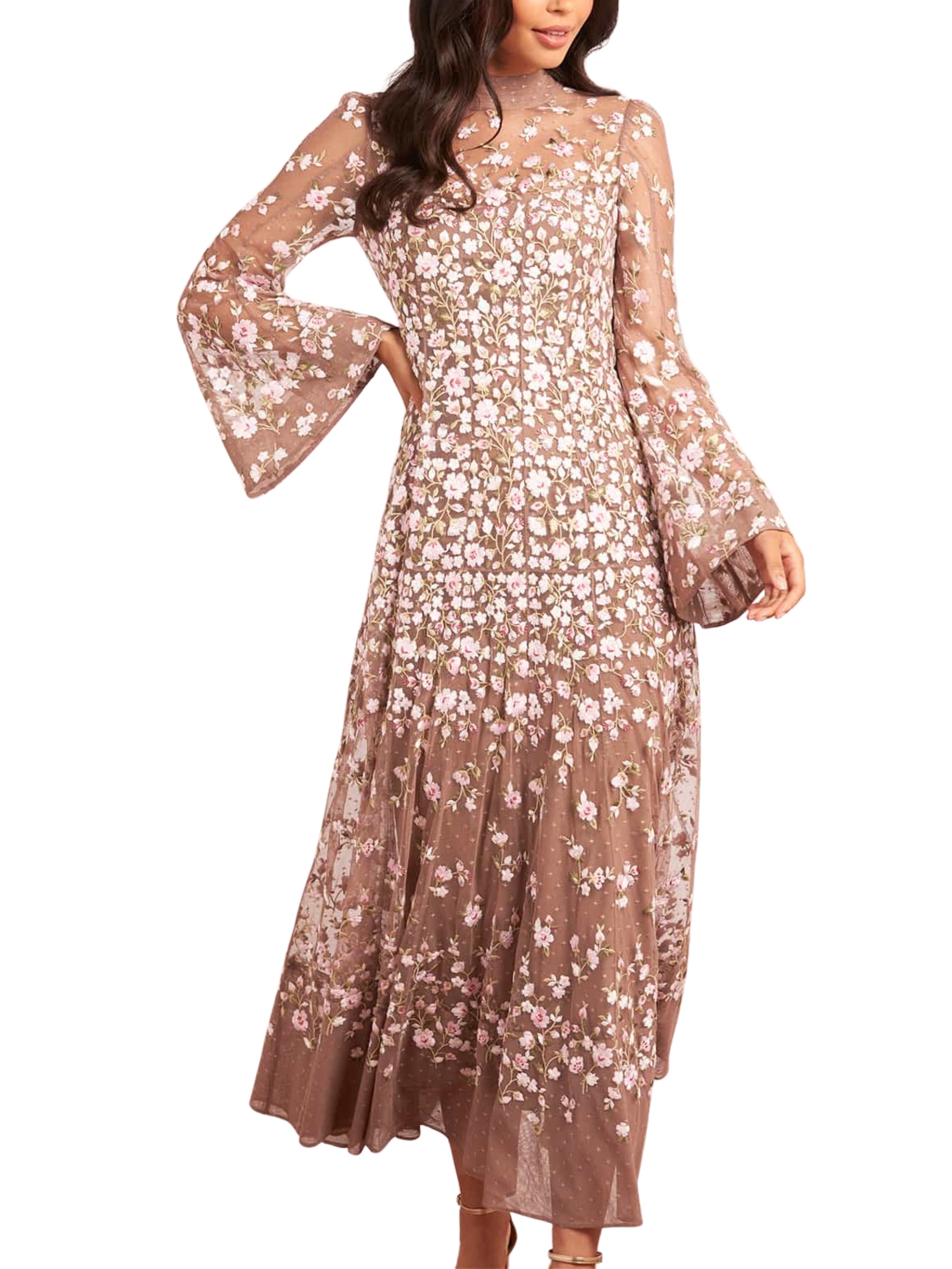 SYLVIA ROSE LONG SLEEVE ANKLE GOWN