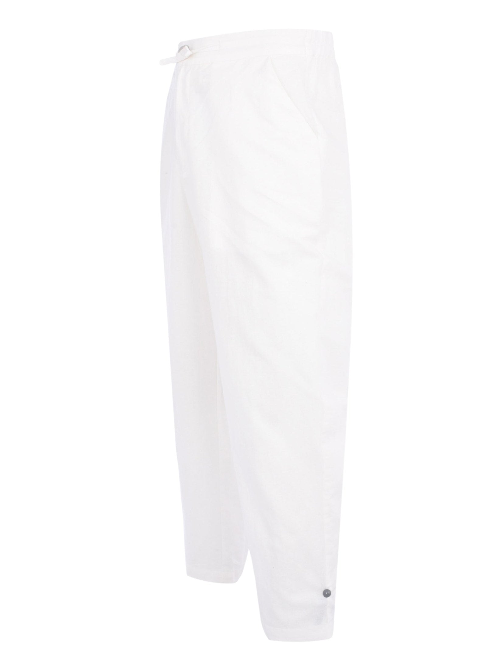 Linen white pant (logo back pocket)