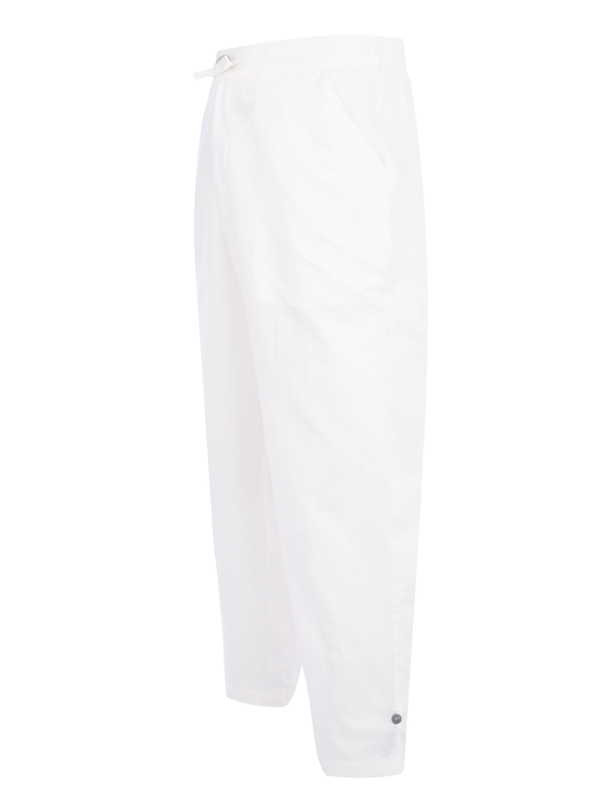 LINEN WHITE PANT (LOGO BACK POCKET)