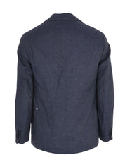 Wool linen silk plaid blazer