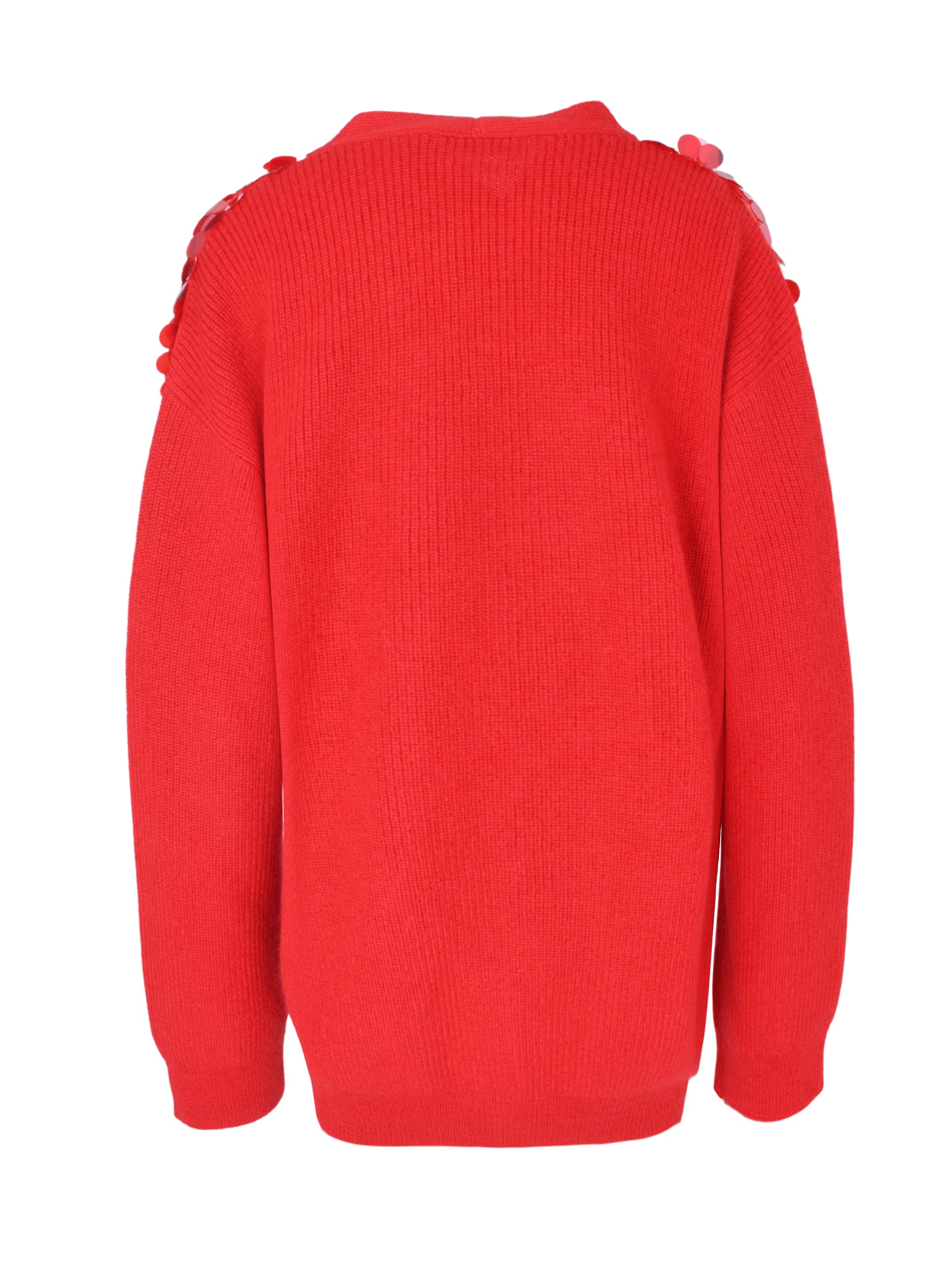 MOHAIR MERINO WOOL CARDIGAN WITH SEQUIN FRONT