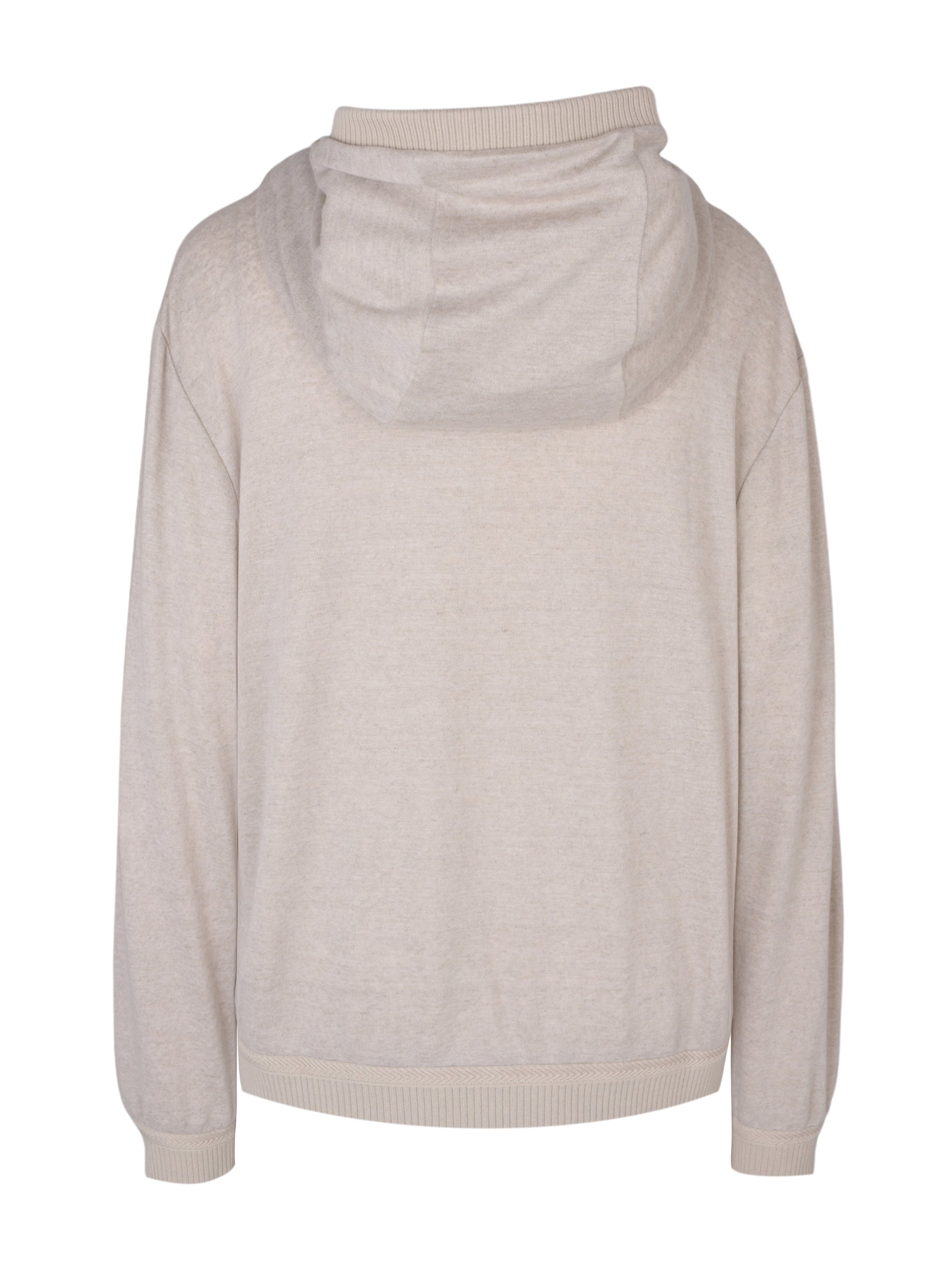 Linen wool full zip hoodie sweatshirt