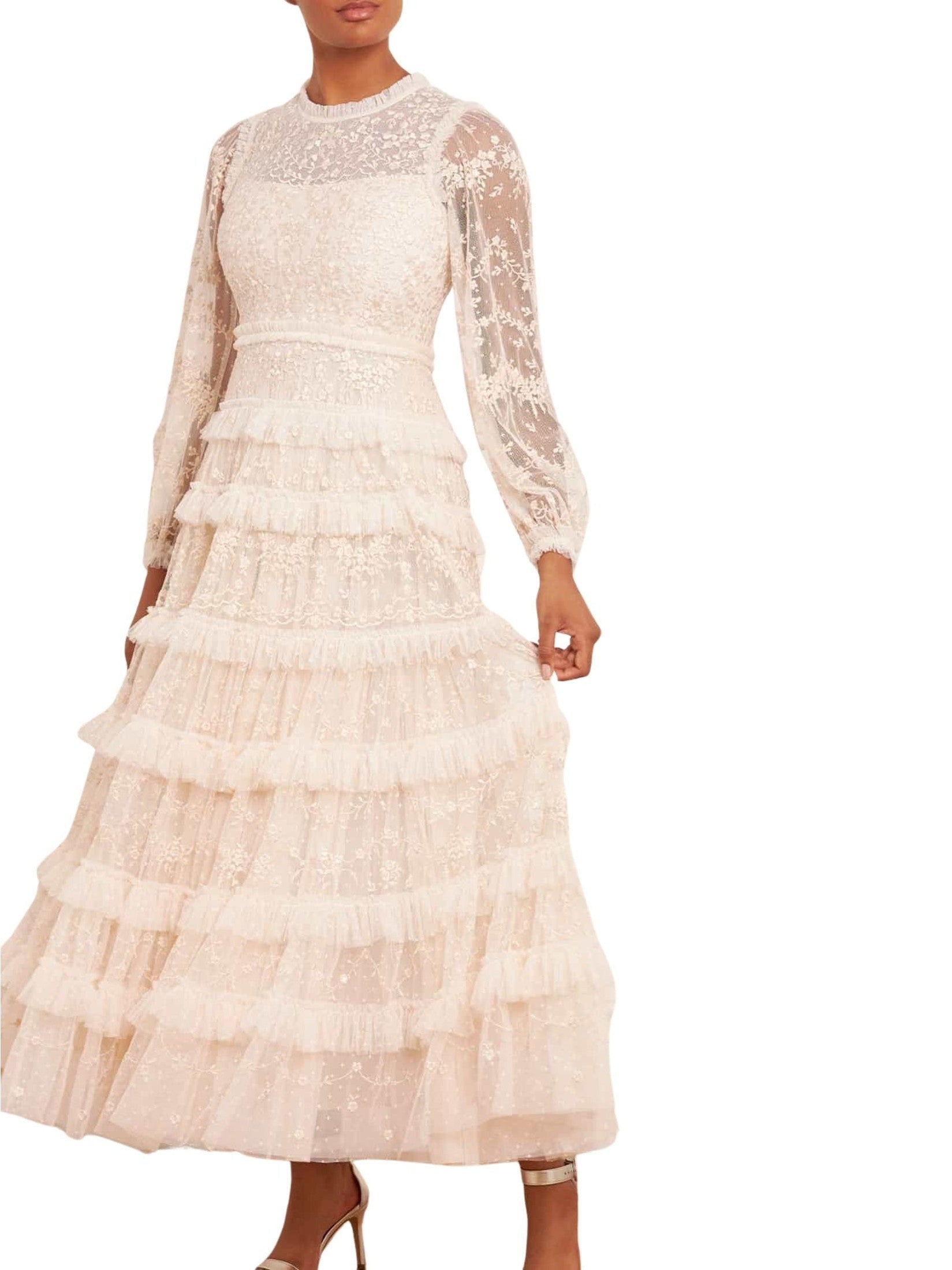 Blossom lace ankle gown
