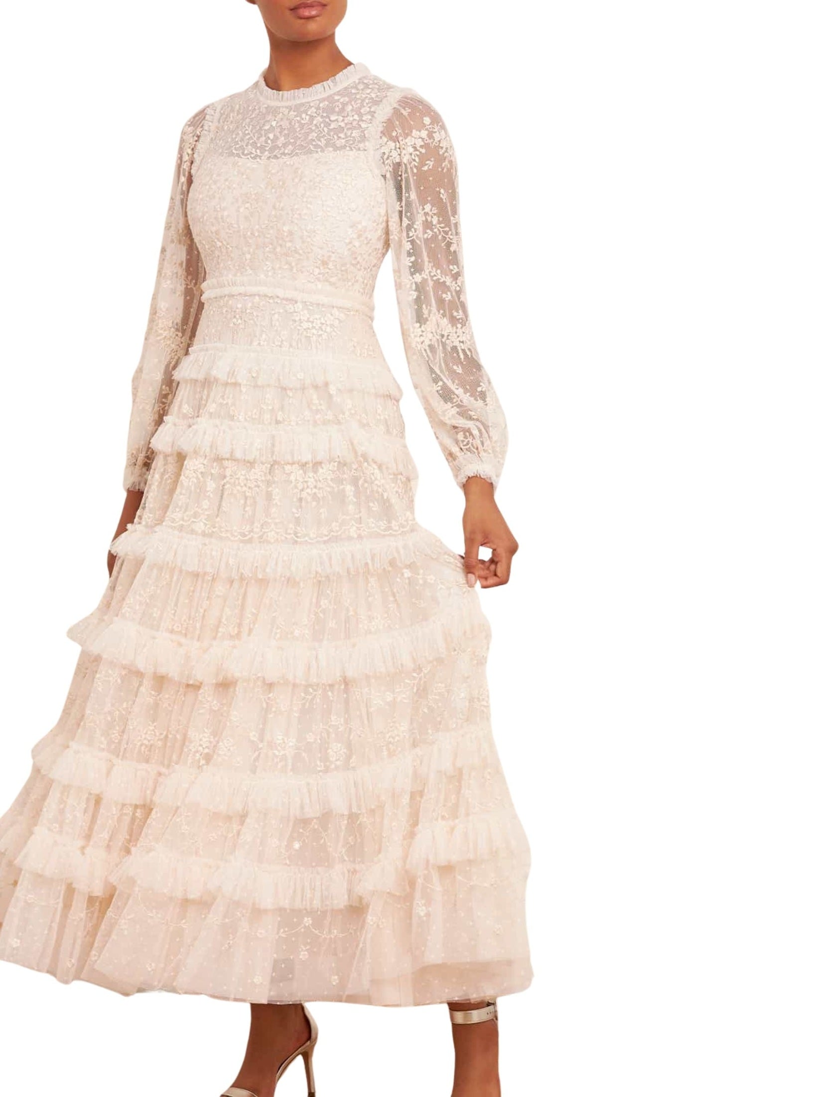 Blossom lace ankle gown