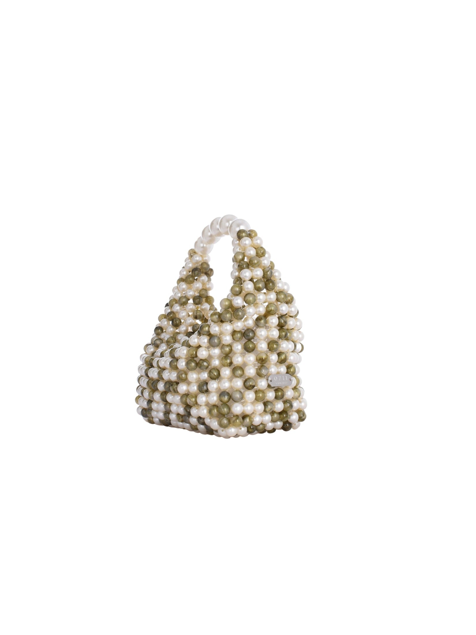 Ivory & green small jodie bag