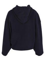 Embroidered Script Industrial Hoodie - Night Sky Blue