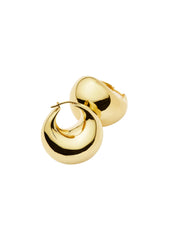 SCULPTURAL CHUBBY DOME MEDIUM HOOP EARRINGS