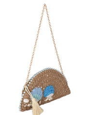 Seashell duo clutch blue seashells