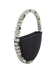 Eternity round stone-encrusted hotfix clutch