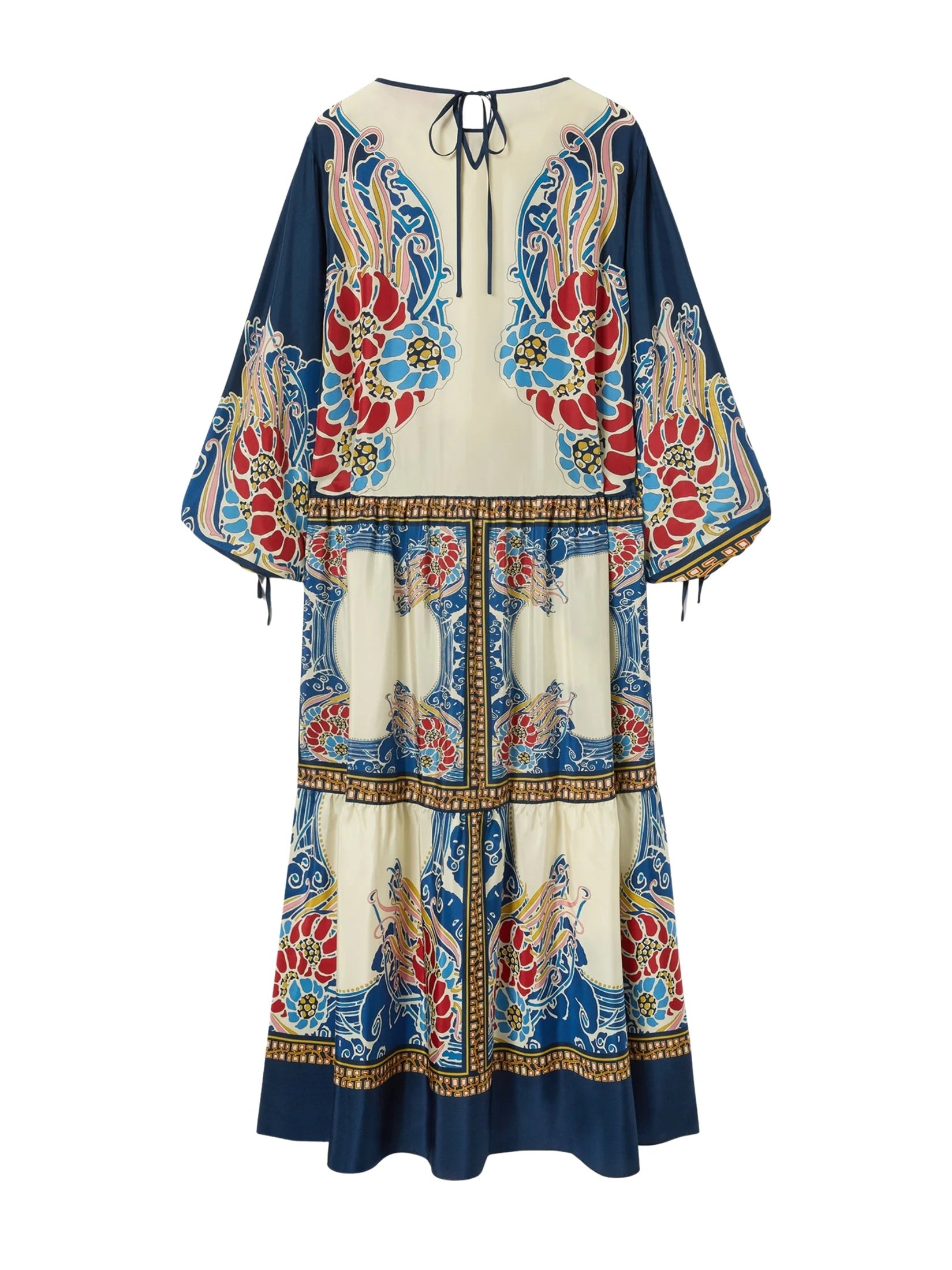 Vesta dress lemuria placée blue in silk voile