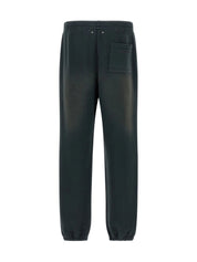 JOURNEY UNISEX WIDE JOGGING RAW CUT HEM DYED COTTON FLEECE BLEACHING EFFECT WITH EMBROIDERY