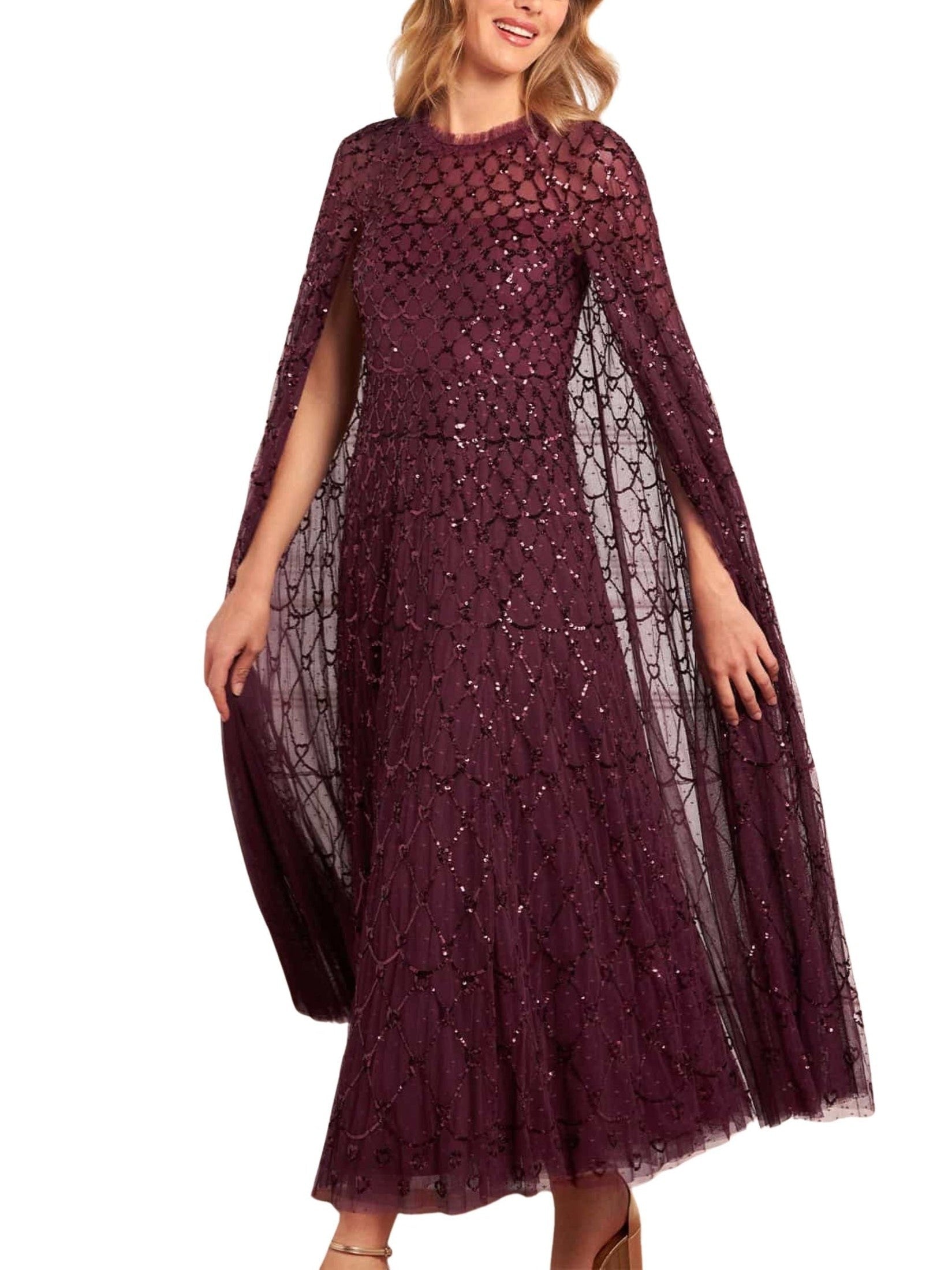 Heart lattice ankle gown