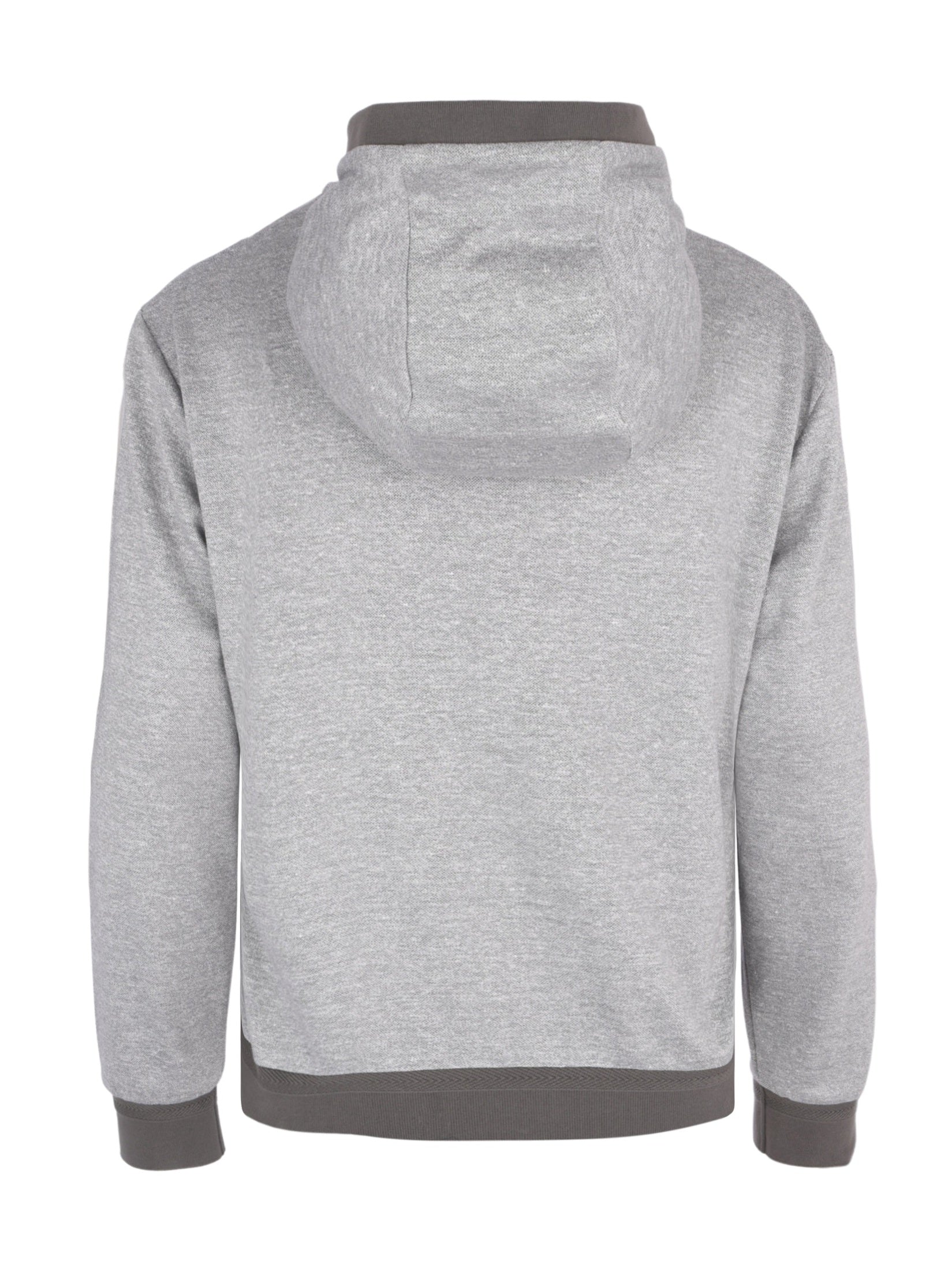 Linen silk cotton hoodie with suede details