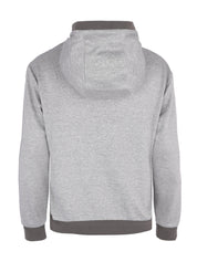 Linen silk cotton hoodie with suede details