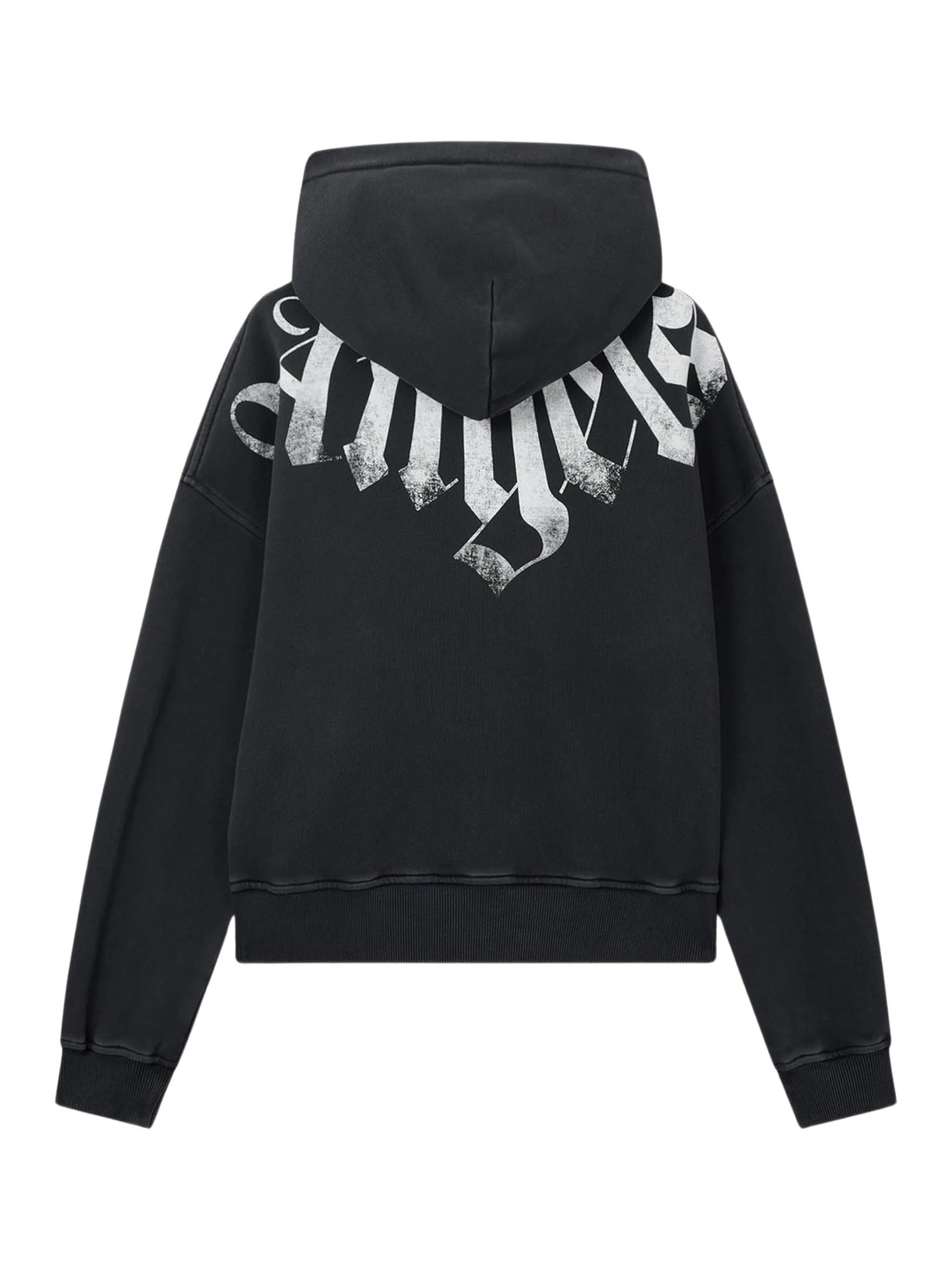 Big neck logo zip loose hoodie