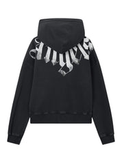 Big neck logo zip loose hoodie