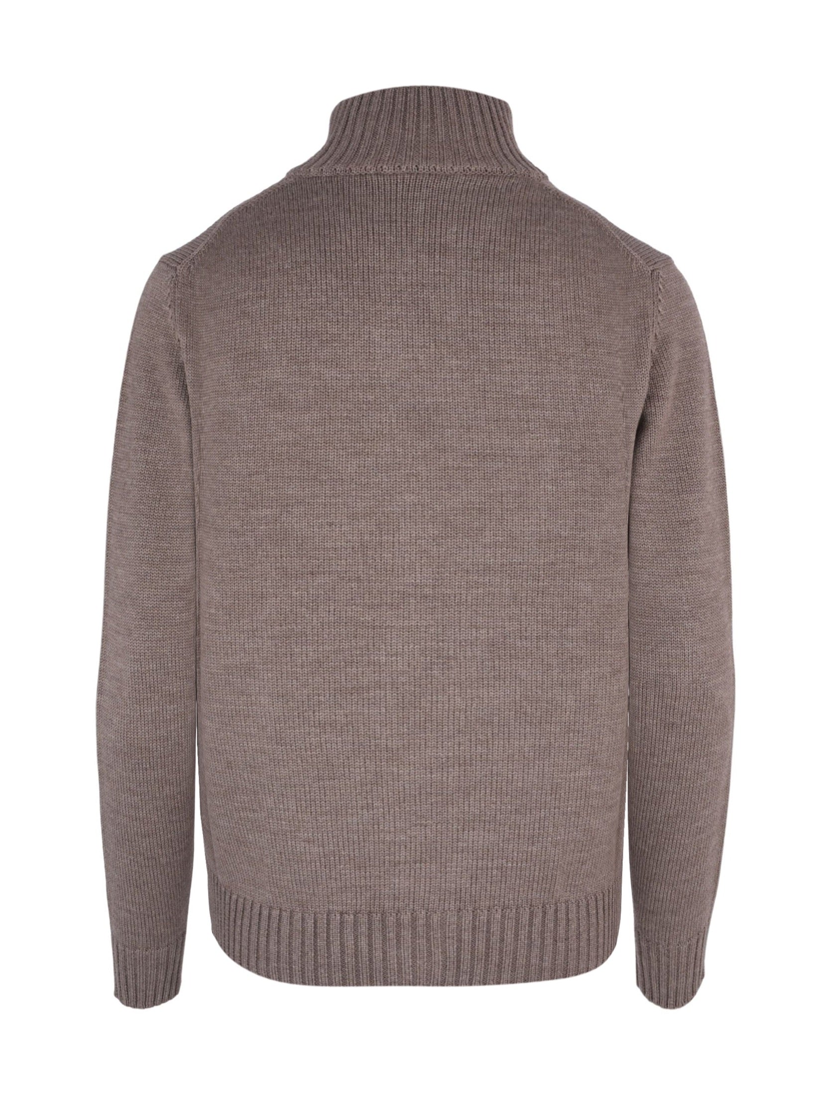 Long sleeve turtle neck men's knitted cardigan