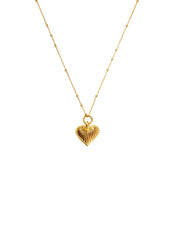 RIDGE HEART CHARM PENDANT NECKLACE