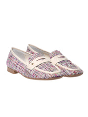 Loafer nappa & tweed off w & multic