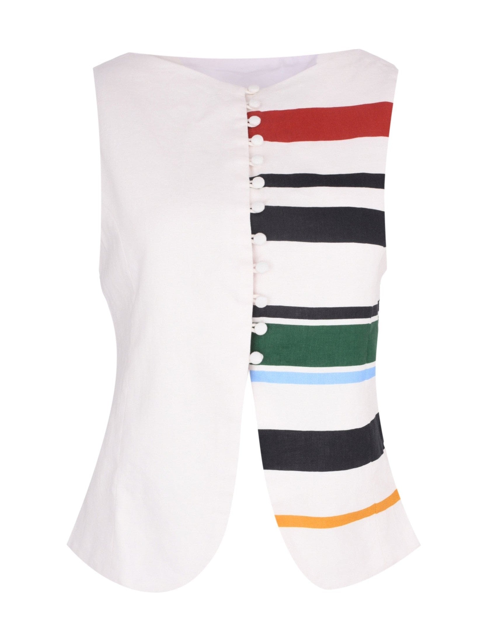Round neckline relaxed fit vest