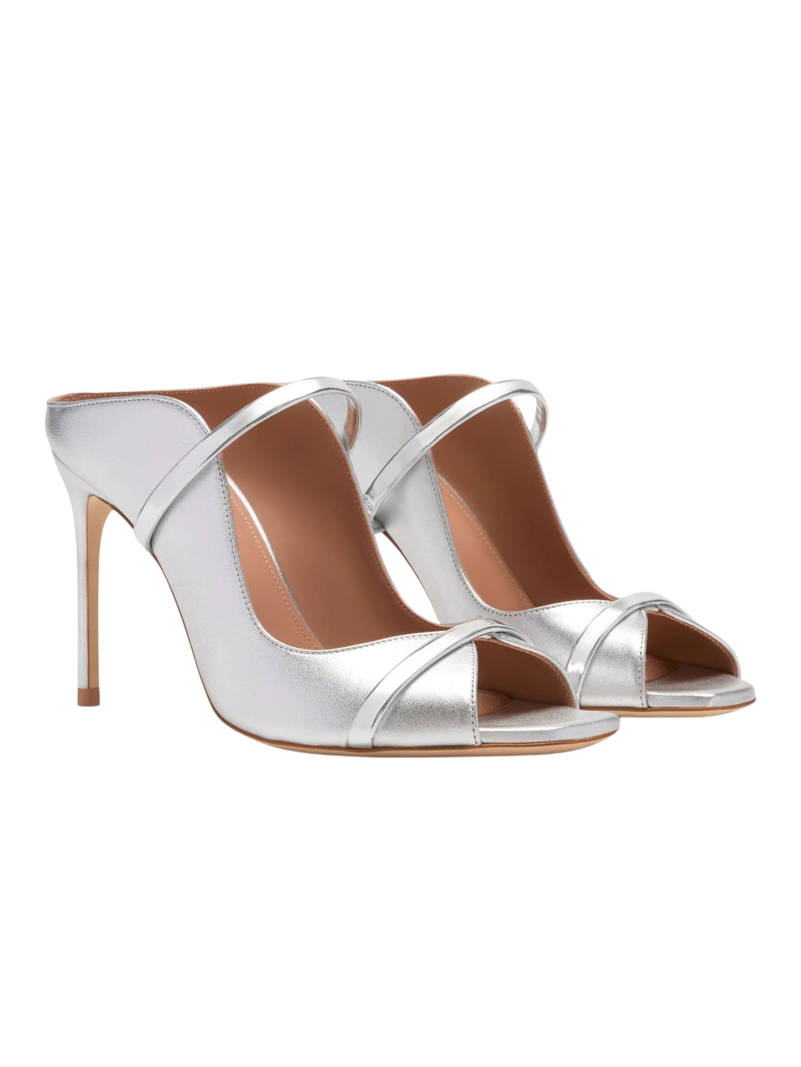 Noah 90 silver metallic leather sandals