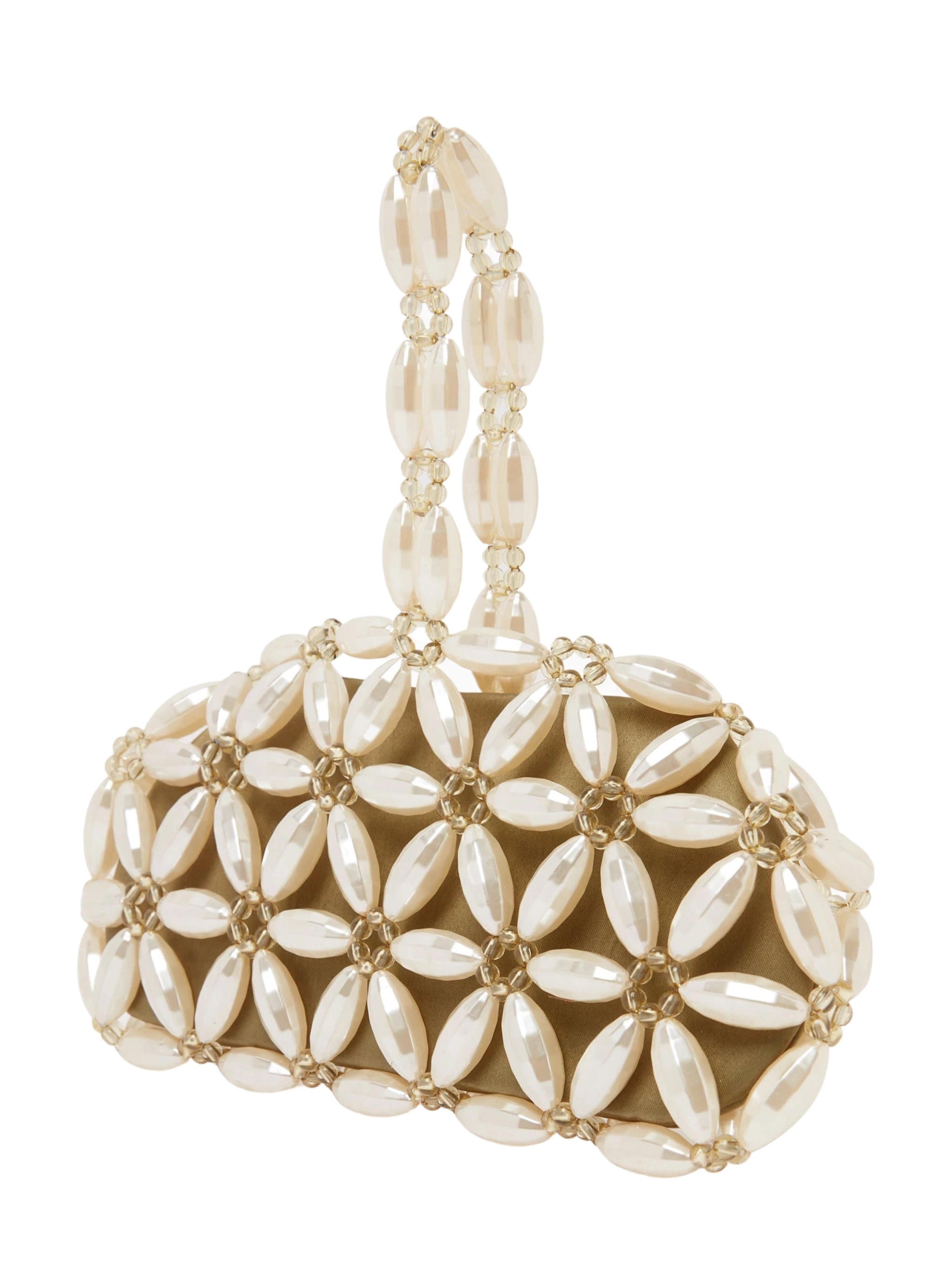 Ivory & khaki tebea clutch