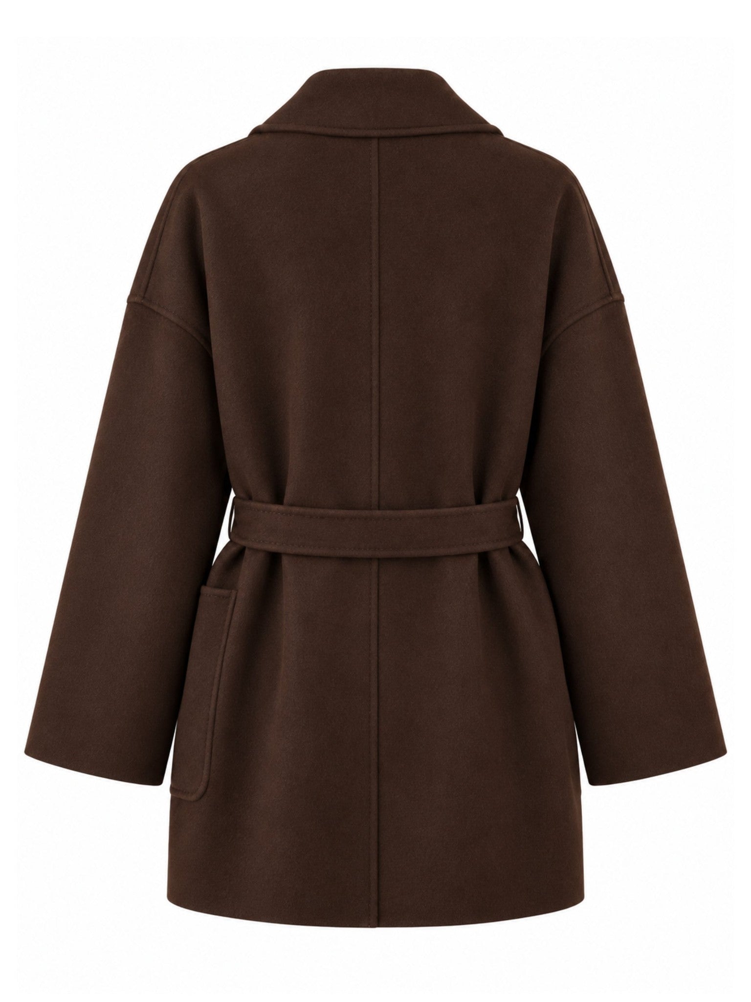 Short Melton Coat with Large Pockets