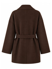 Short Melton Coat with Large Pockets