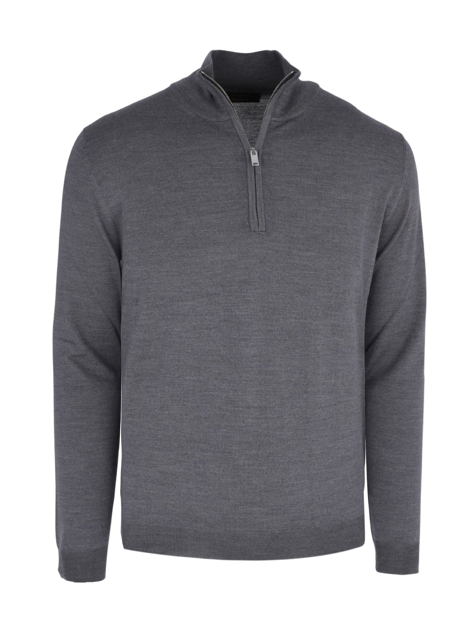 Long sleeves turtle neck half zipper men's sweater
