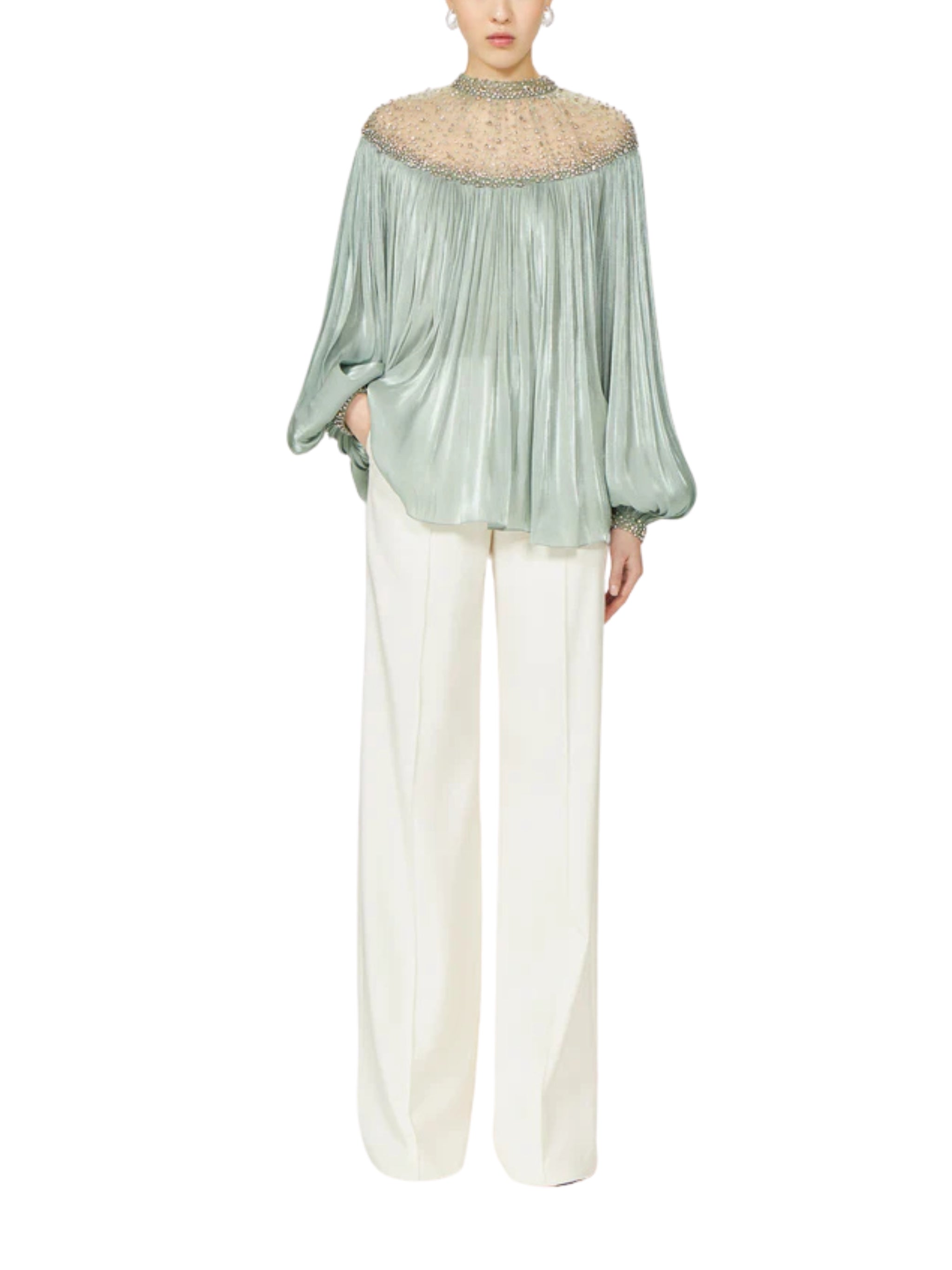 TIMEA LUREX GEORGETTE BLOUSE