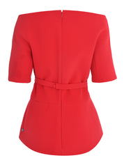 LYDDIE TOP WITH V-NECKLINE AND PLEATED DETAIL