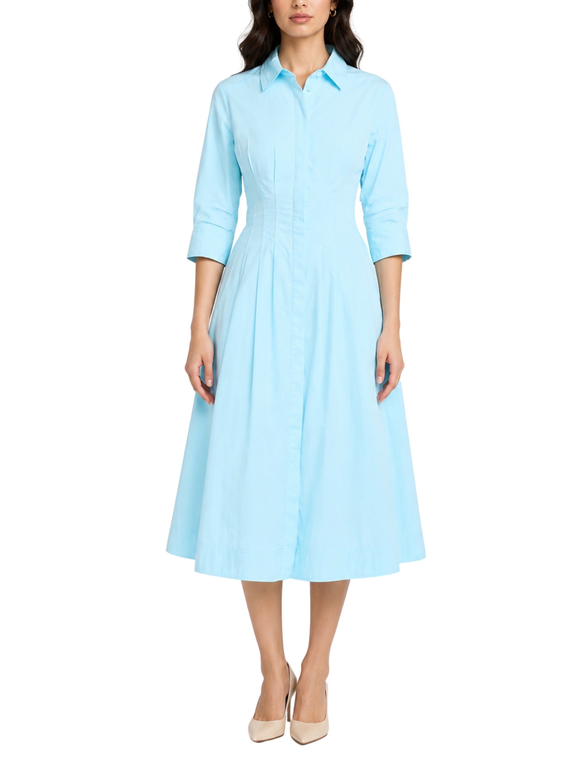Jazz cotton pintuck midi dress