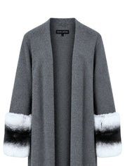 Charcoal grey long cuff cardigan