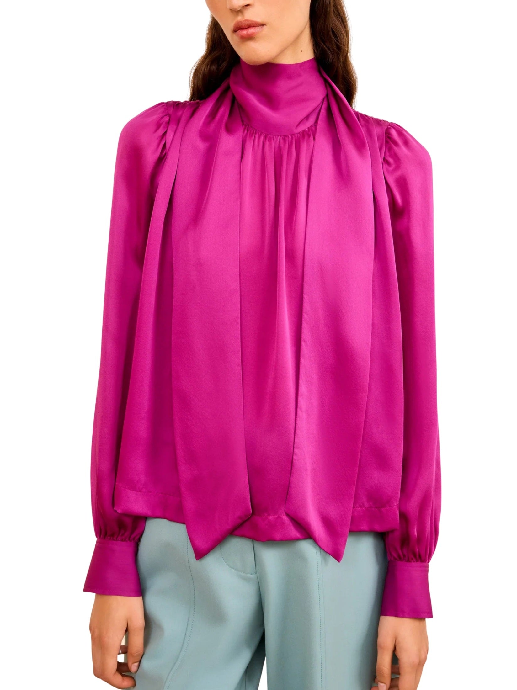 Ornament tie neck blouse